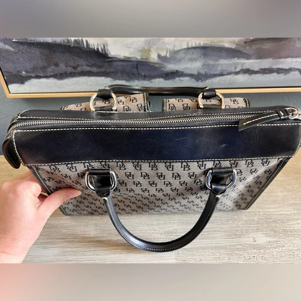 Dooney & Bourke Black Monogram Satchel with Pouches